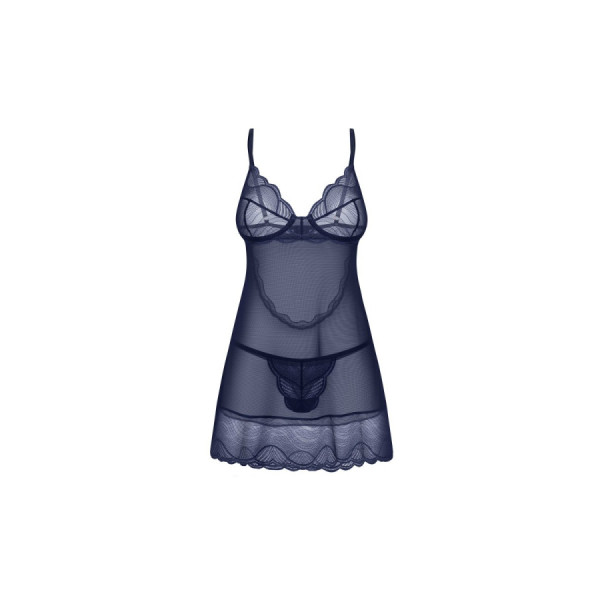 Nightly Blue nuisette et string - Bleu